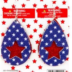 4th of July Teardrop Earrings